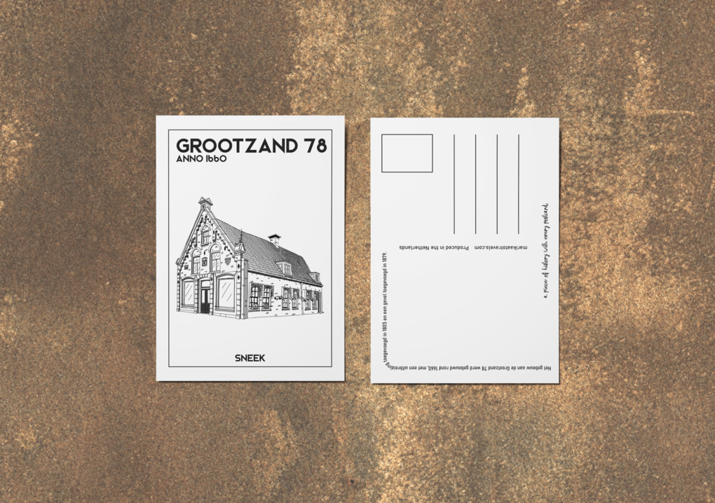 Grootzand 78 Sneek postcard front and back - Nederlands