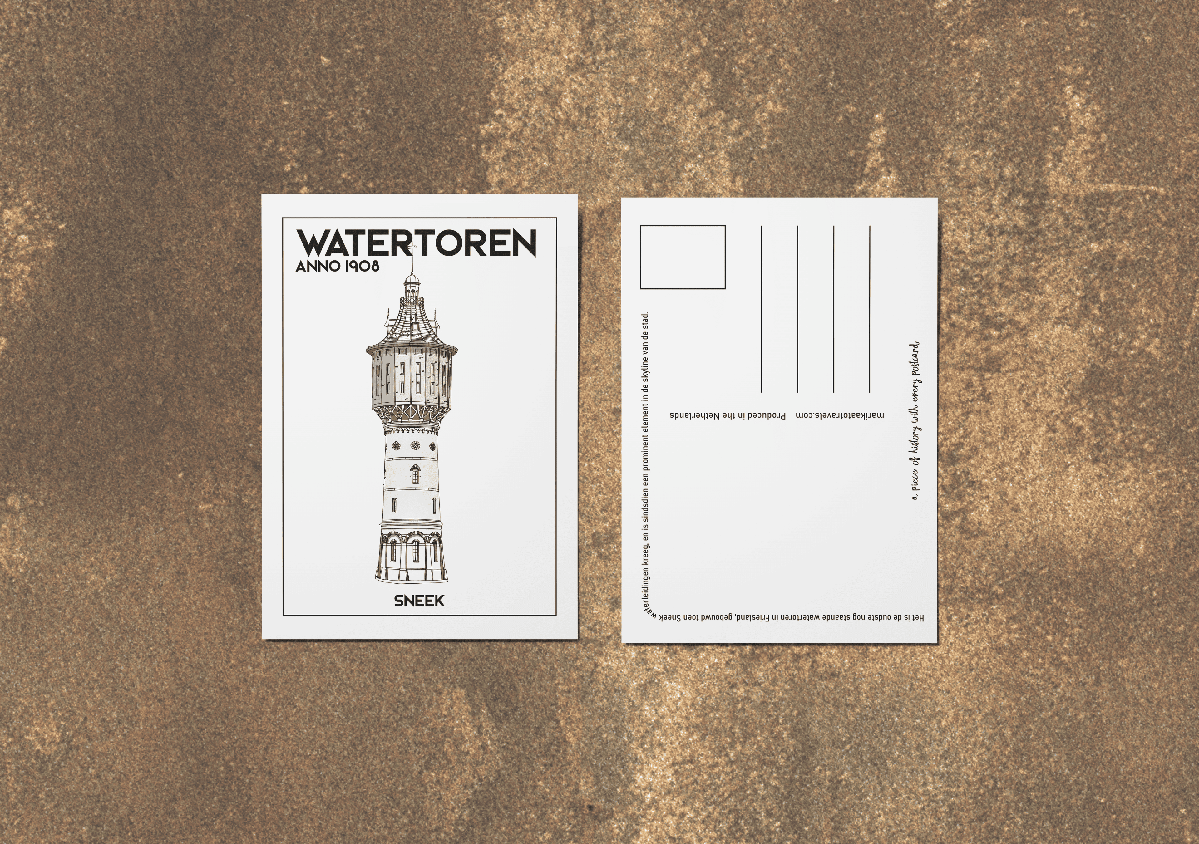 Watertoren Sneek ansichtkaart voor en achterkant - Nederlands