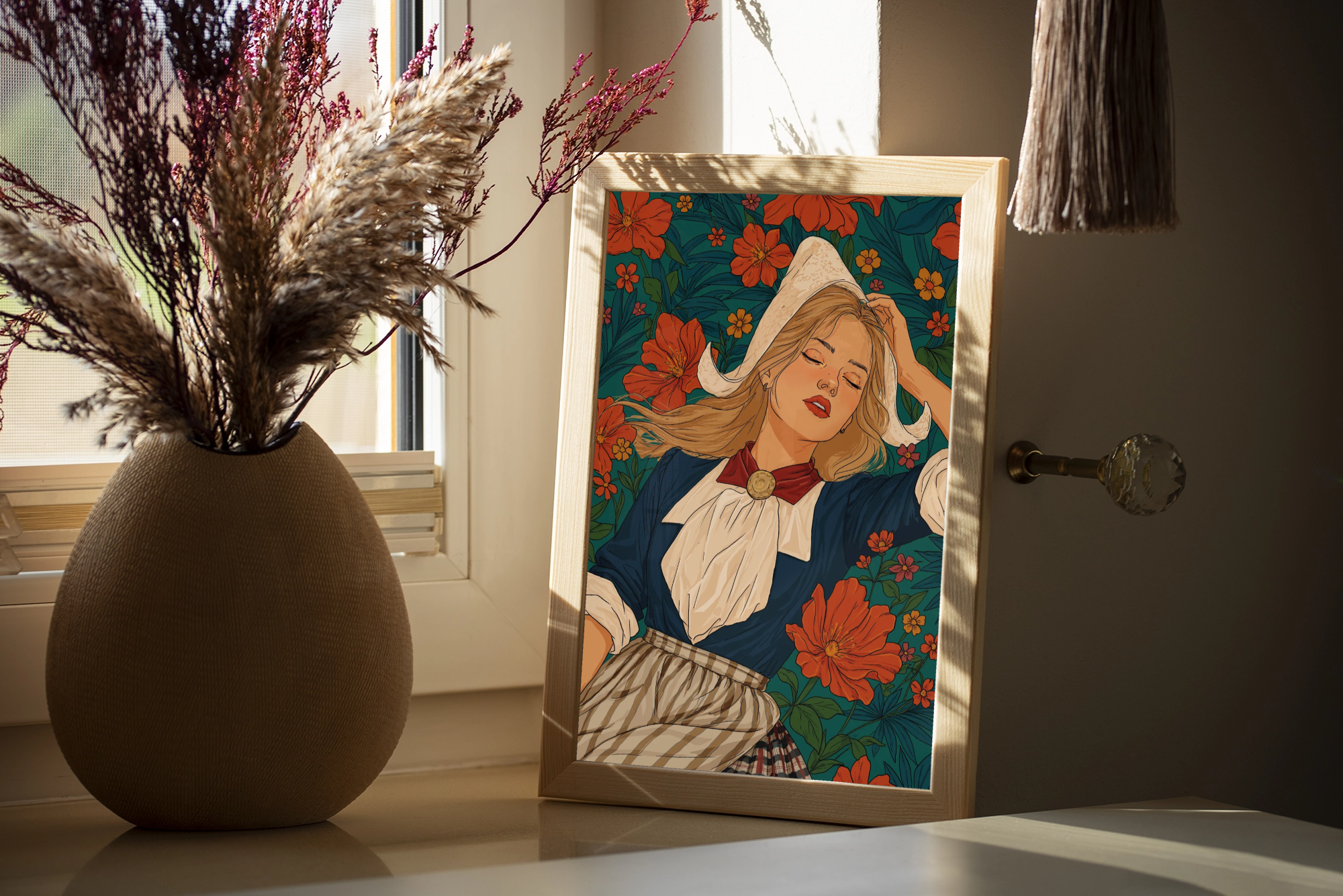 Bloemenmeisje Ansichtkaart