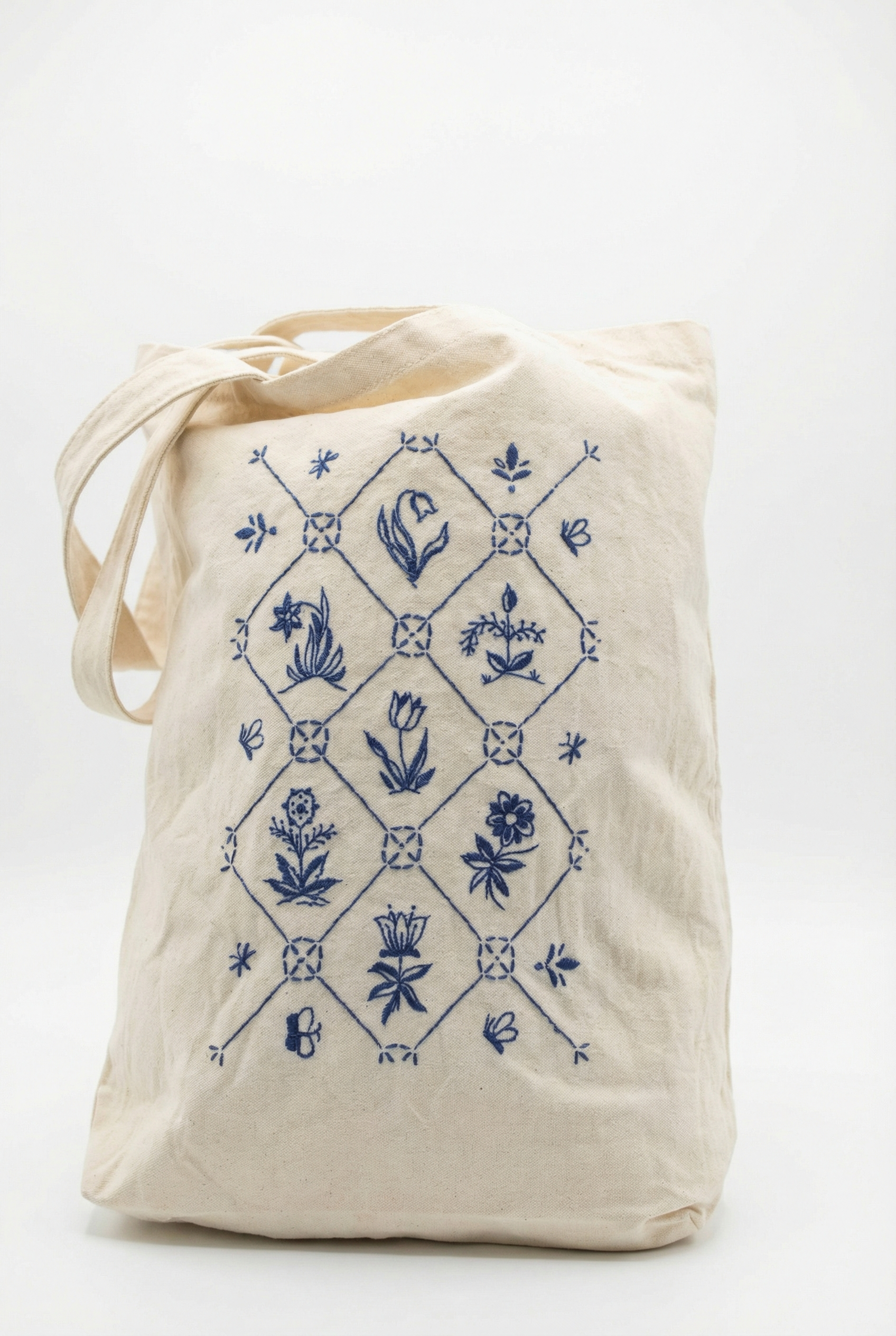 DIY Borduurpakket – Tulpen Tegels Tote Bag