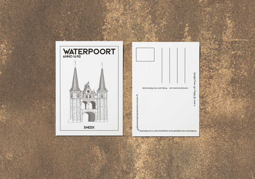 Waterpoort Sneek ansichtkaart voor en achterkant - Nederlands