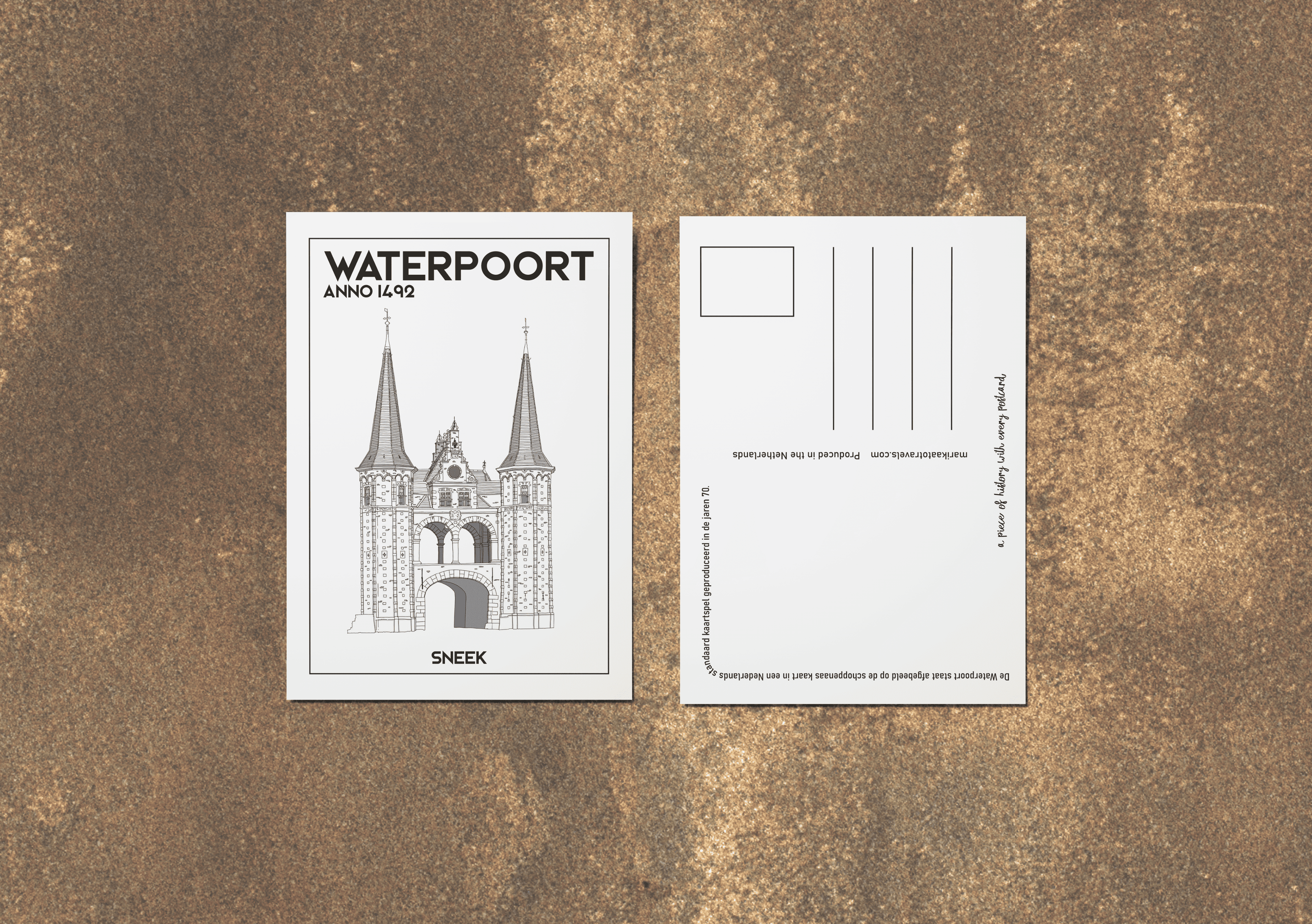 Waterpoort Sneek ansichtkaart voor en achterkant - Nederlands