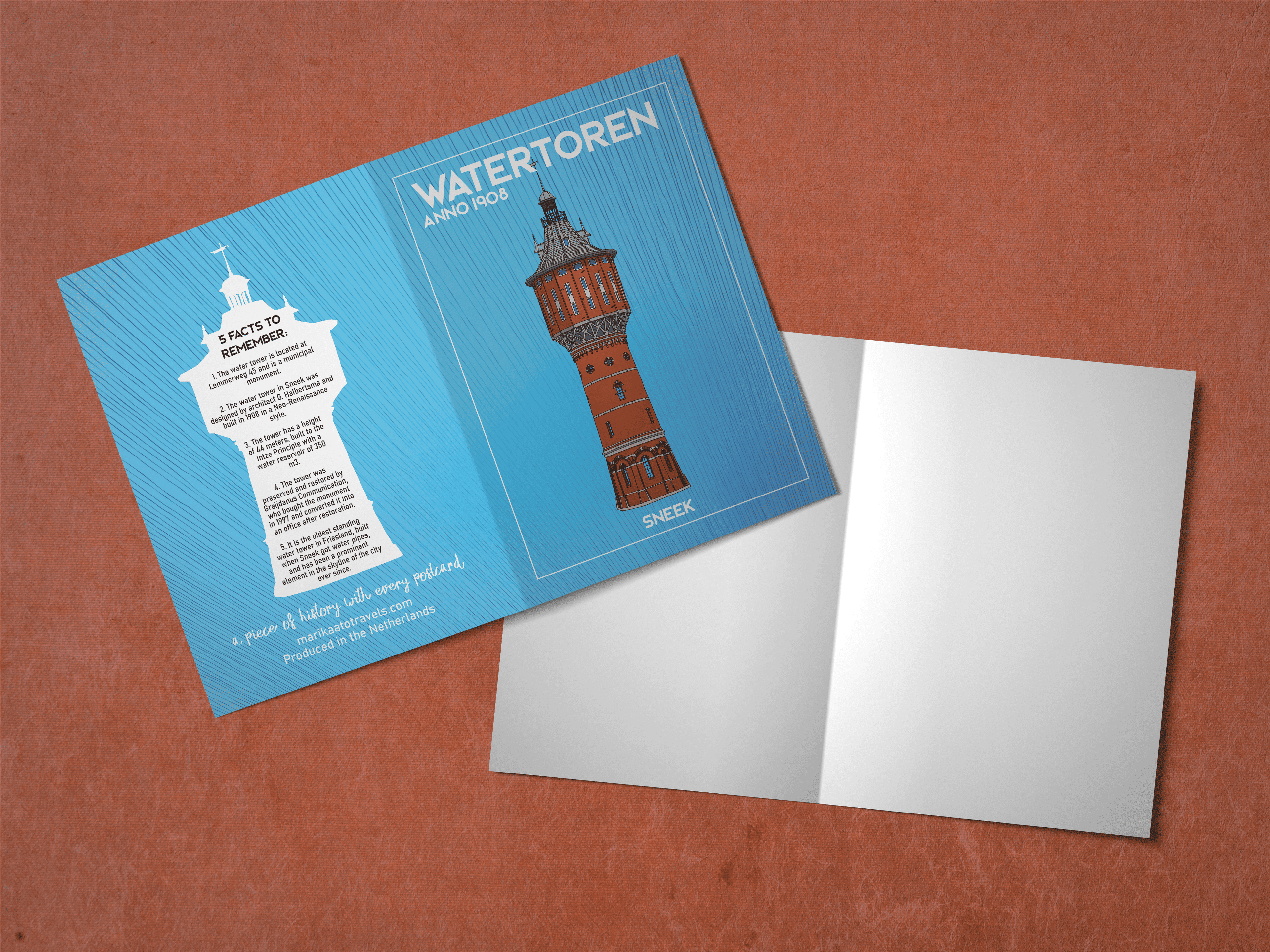 Watertoren Sneek folded card - English